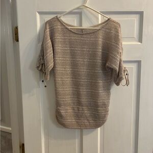 Drea my Minx Brand Beige Short Sleeve Knit Top